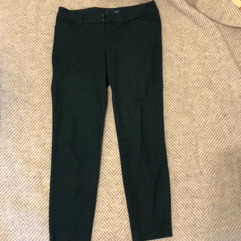 Dark green mid rise pixie business pants